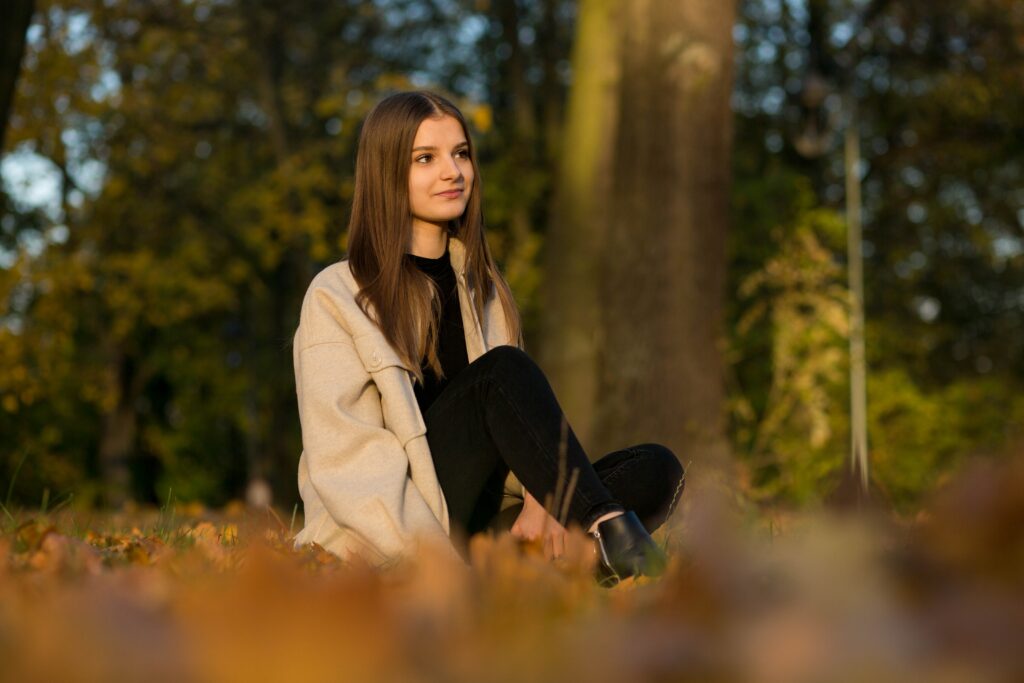 teen girl contemplative